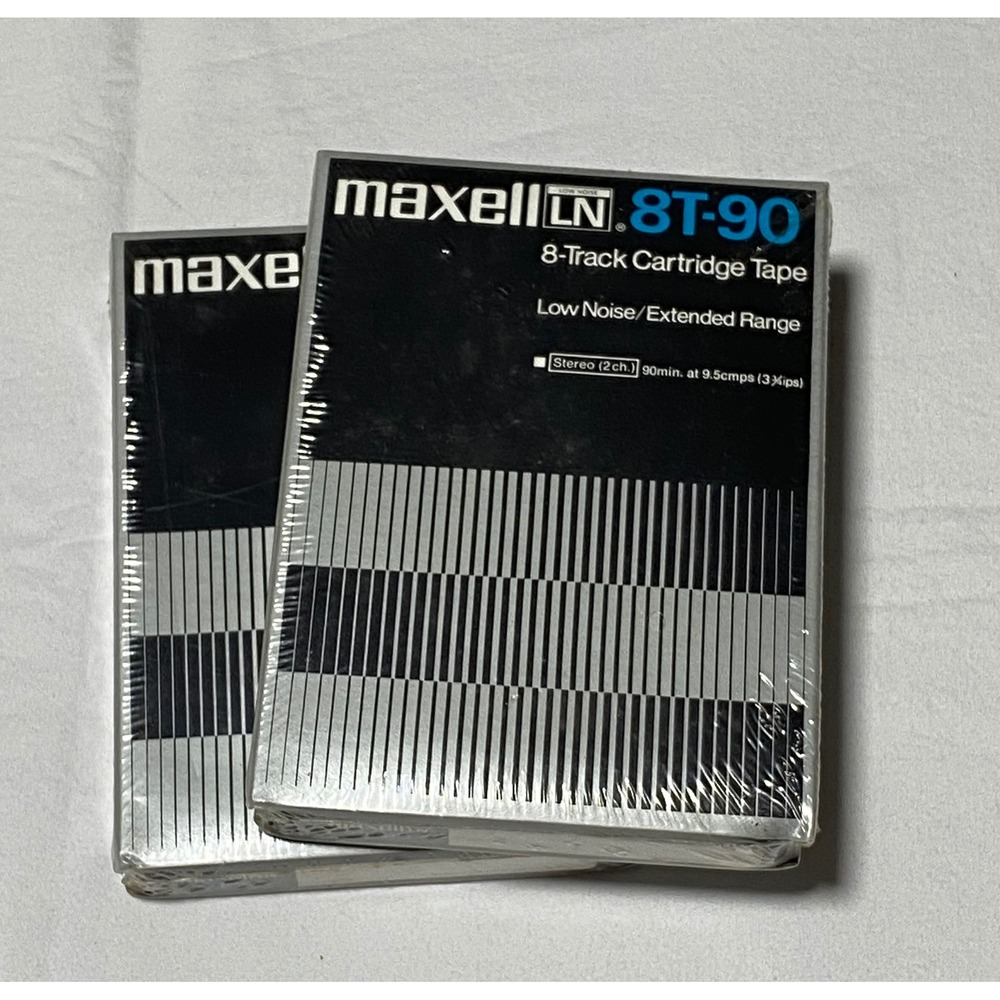 Maxell LN 8T-90 8-Track Cartridge Tape Low Noise Extended Range 90 Min 2 Pack